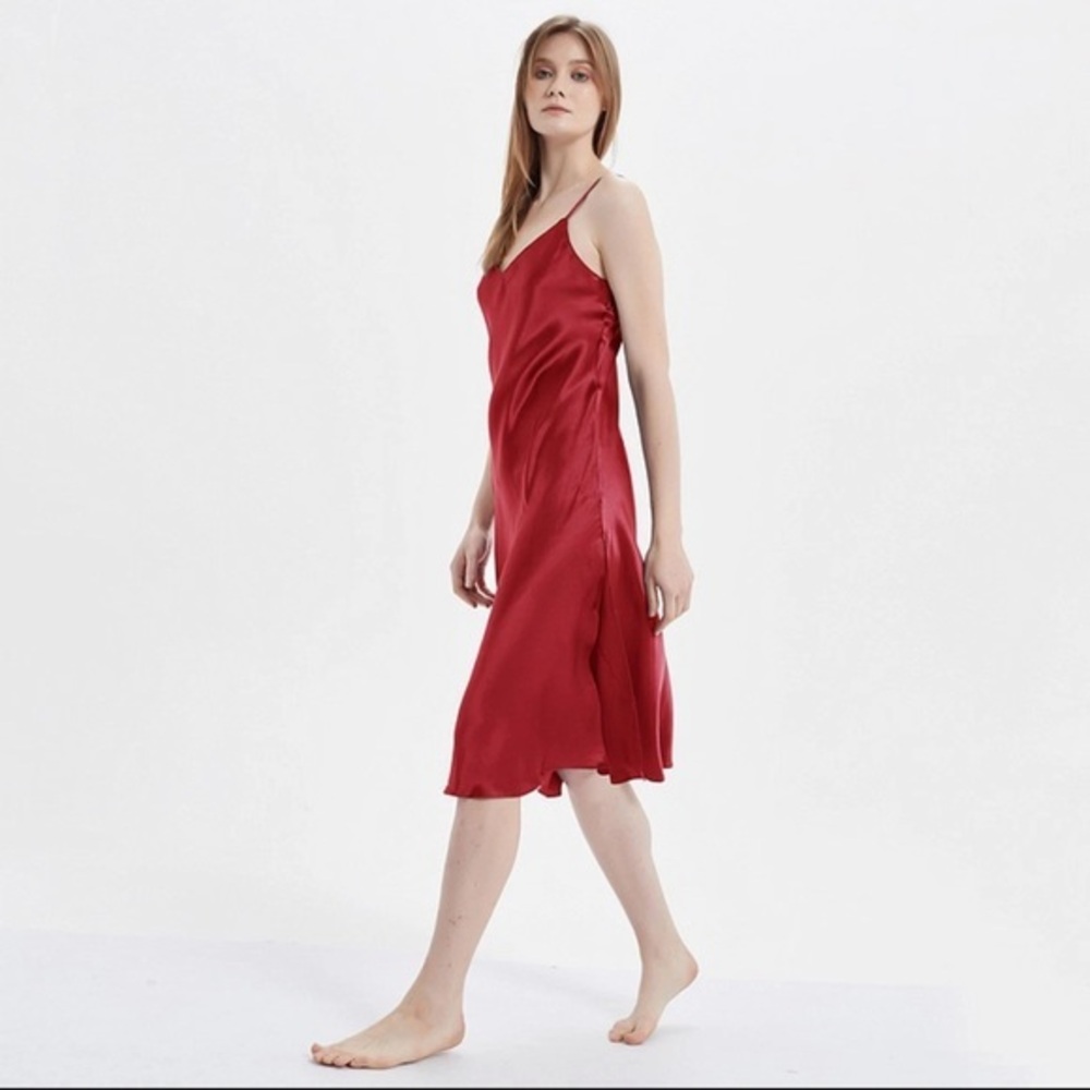 Mulberry Silk Slip Dress Nightgown Multi-color Affordable Style L